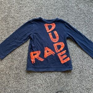 1989 Place Boy’s Blue and Orange Rad Dude Long Sleeve Tee, Size 4T